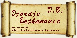 Đorđe Bajkanović vizit kartica